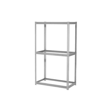 Global Equipment Expandable Starter Rack 96"W x 36"D x 84"H With 3 Levels No Deck 800 Lb Cap Per Level - Gray 785515GY